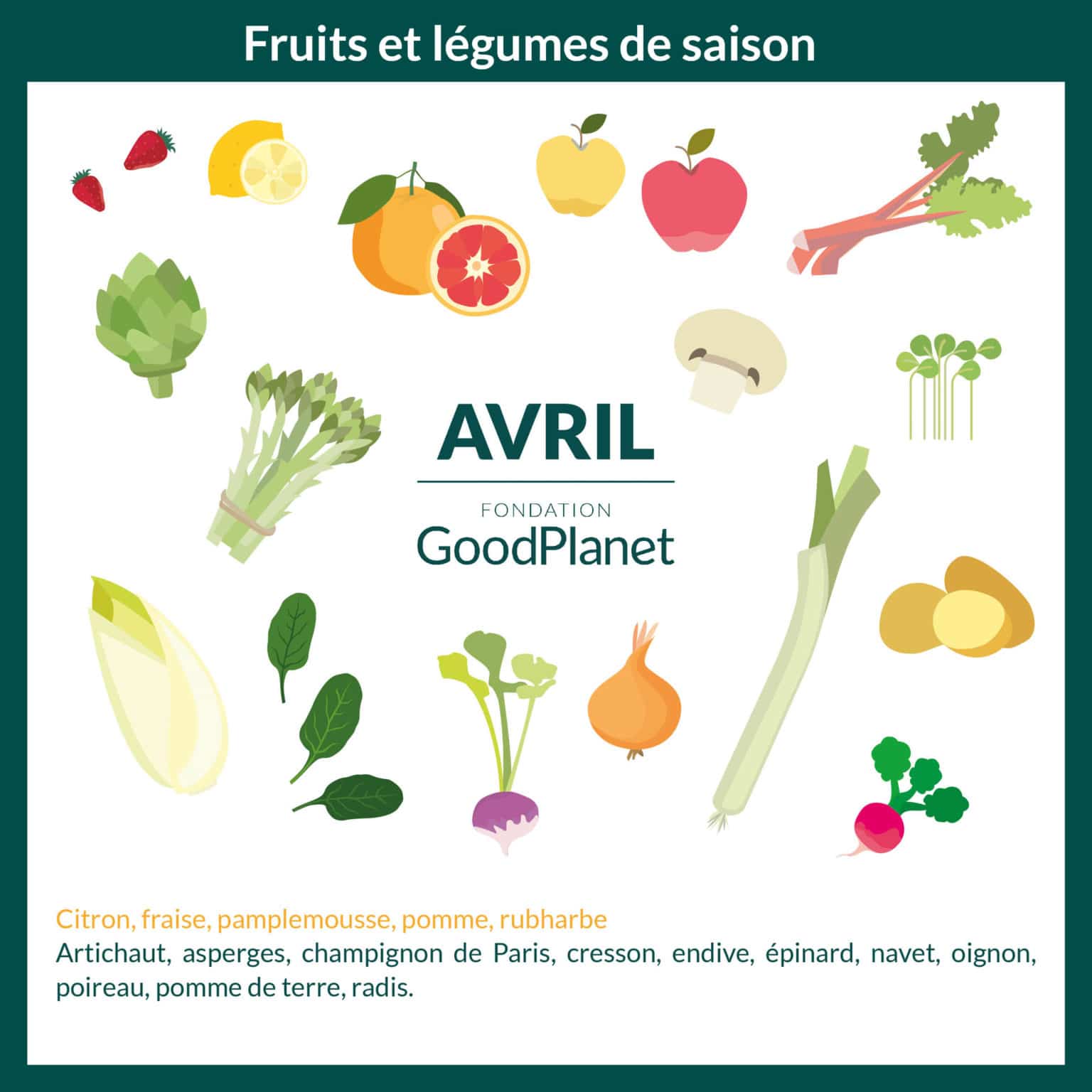 calendrier fruits et légumes de saison