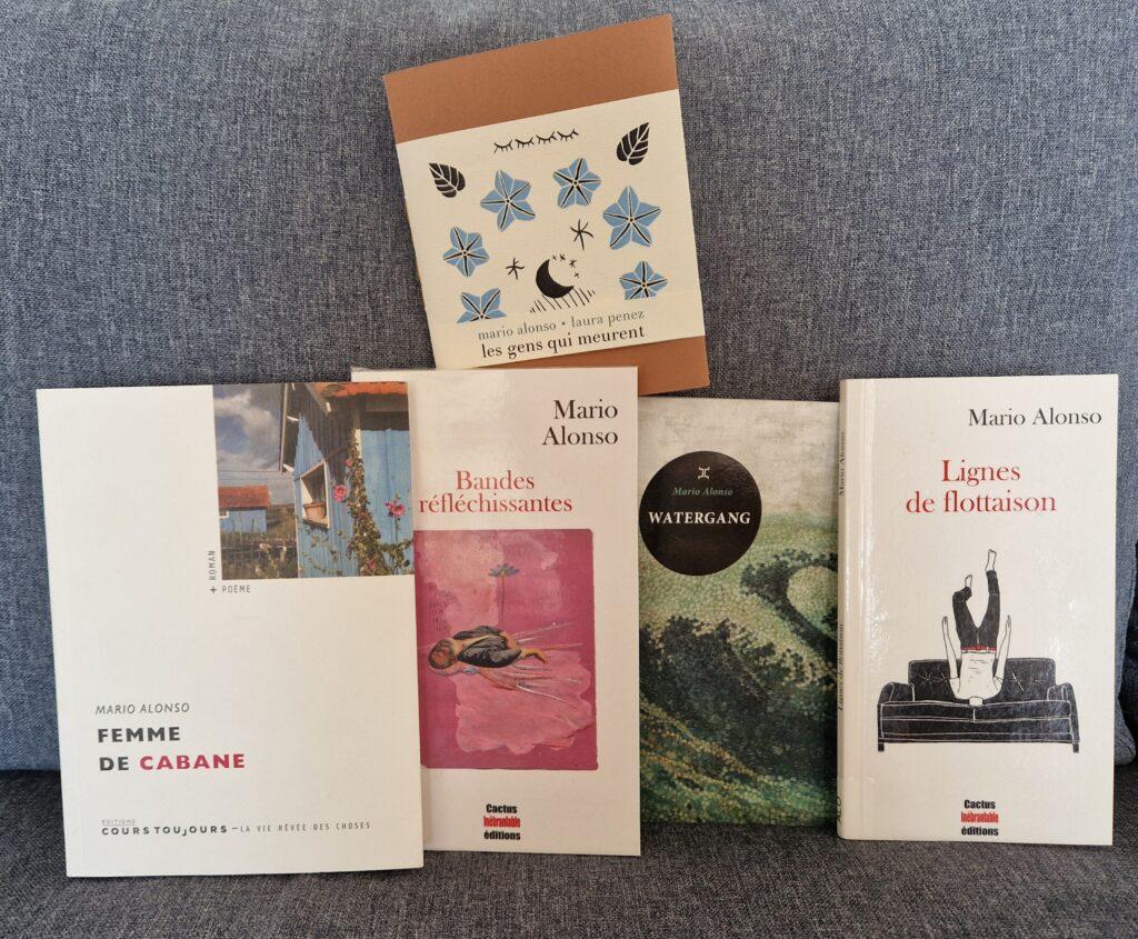 5 livres de Mario Alonso.
Femme de Cabane
Bandes réfléchissantes
Watergang
Lignes de Flottaison
Les gens qui meurent